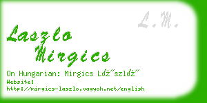 laszlo mirgics business card